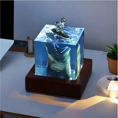 Hai-Surfen-Harzlampe
